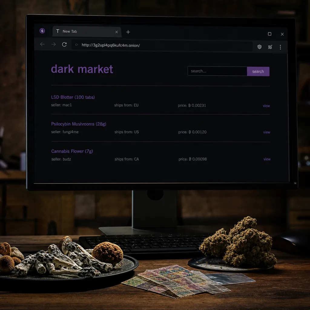 Dark web market list interface preview
